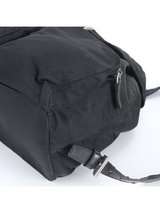 Prada Tessuto Nylon Triangle Logo Backpack Black main image 9